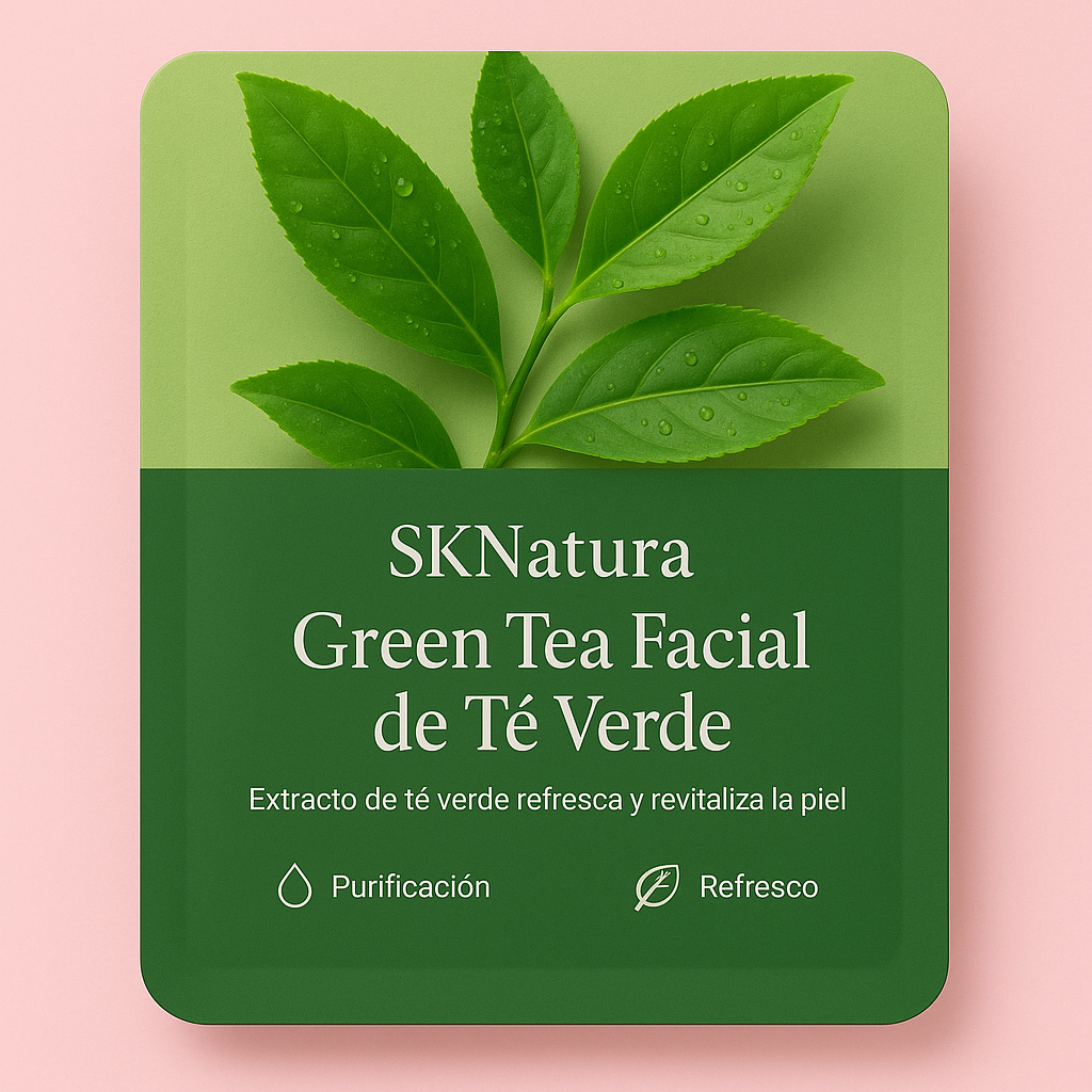 Mascarilla facial coreana de té verde